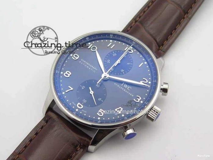 MIROTIME 0719 Supportive Portuguese Chrono IW371431 ZF 1:1 Best Edition Gray Dial On Brown Leather Strap A79350 (Slim Movement) 7261